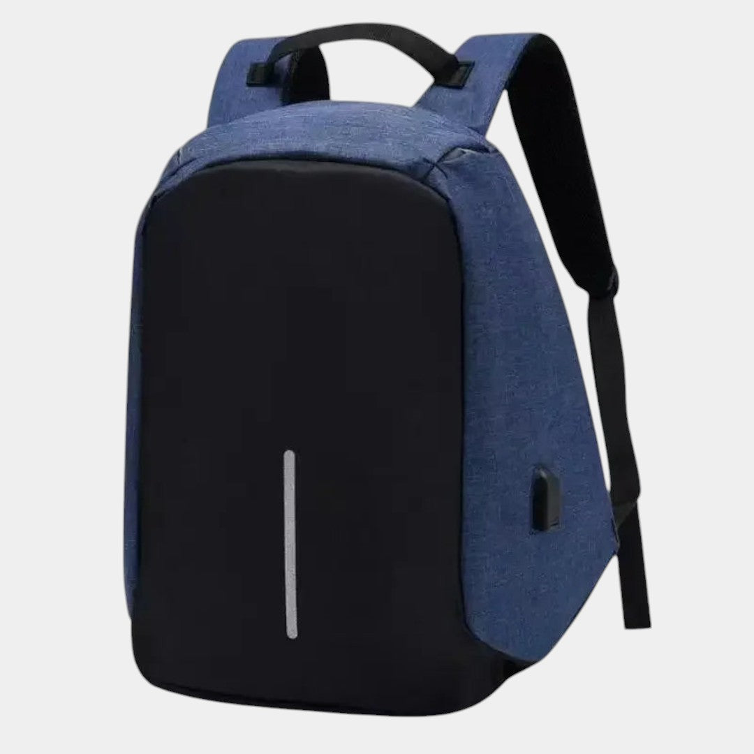 Men’s anti-theft laptop backpack with USB charging, hidden back-zipper, spacious compartments, and water-resistant design for commuting or travel