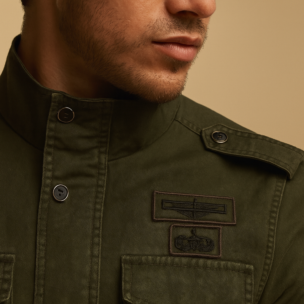 Men’s biker jacket with long sleeves and a sleek design, perfect for casual looks or stylish nights out.