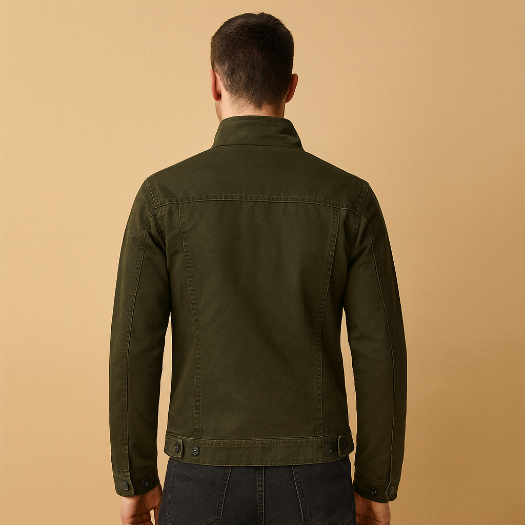 Men’s biker jacket with long sleeves and a sleek design, perfect for casual looks or stylish nights out.