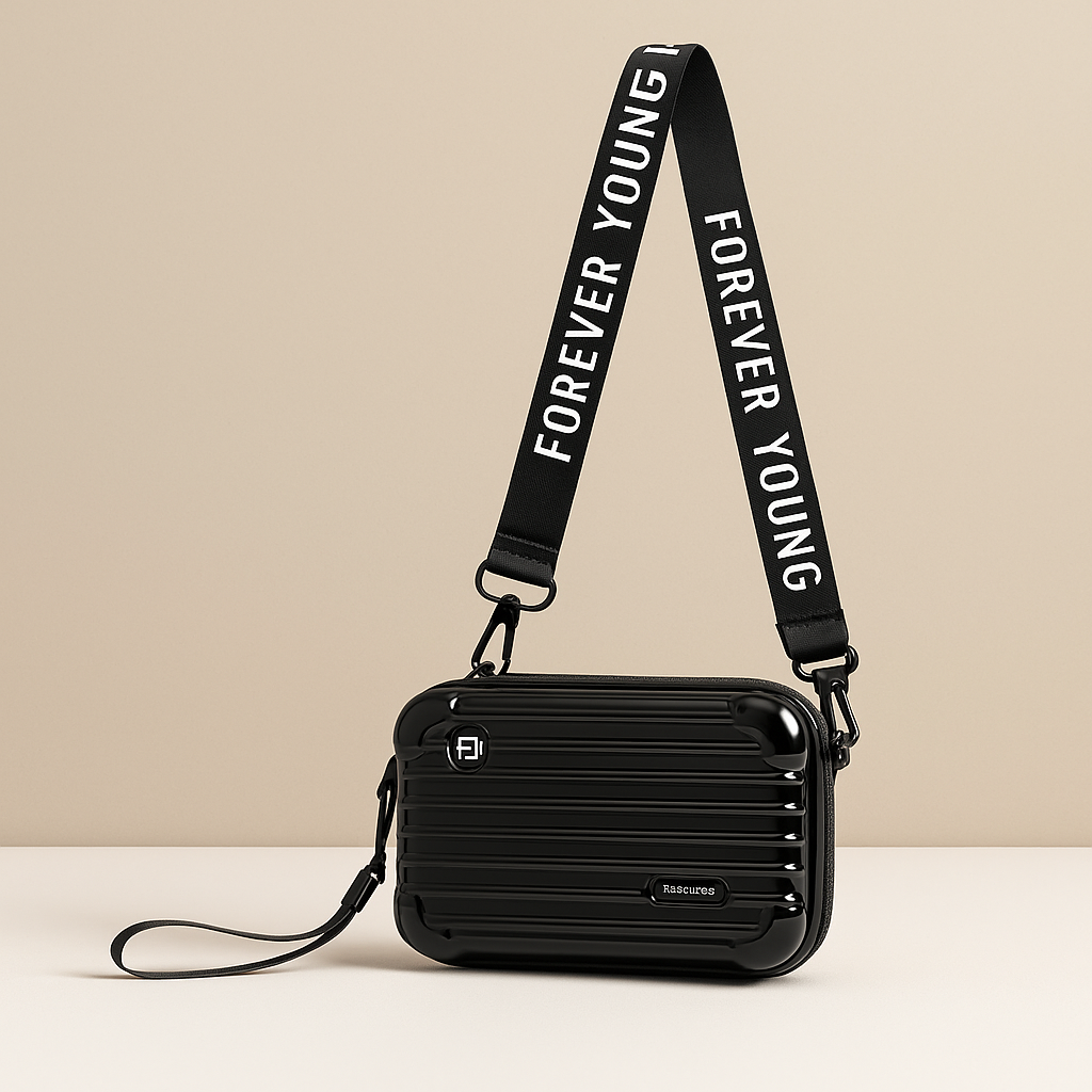 Stylish mini suitcase crossbody bag for women, durable and lightweight, perfect for daily essentials and fashion-forward looks.