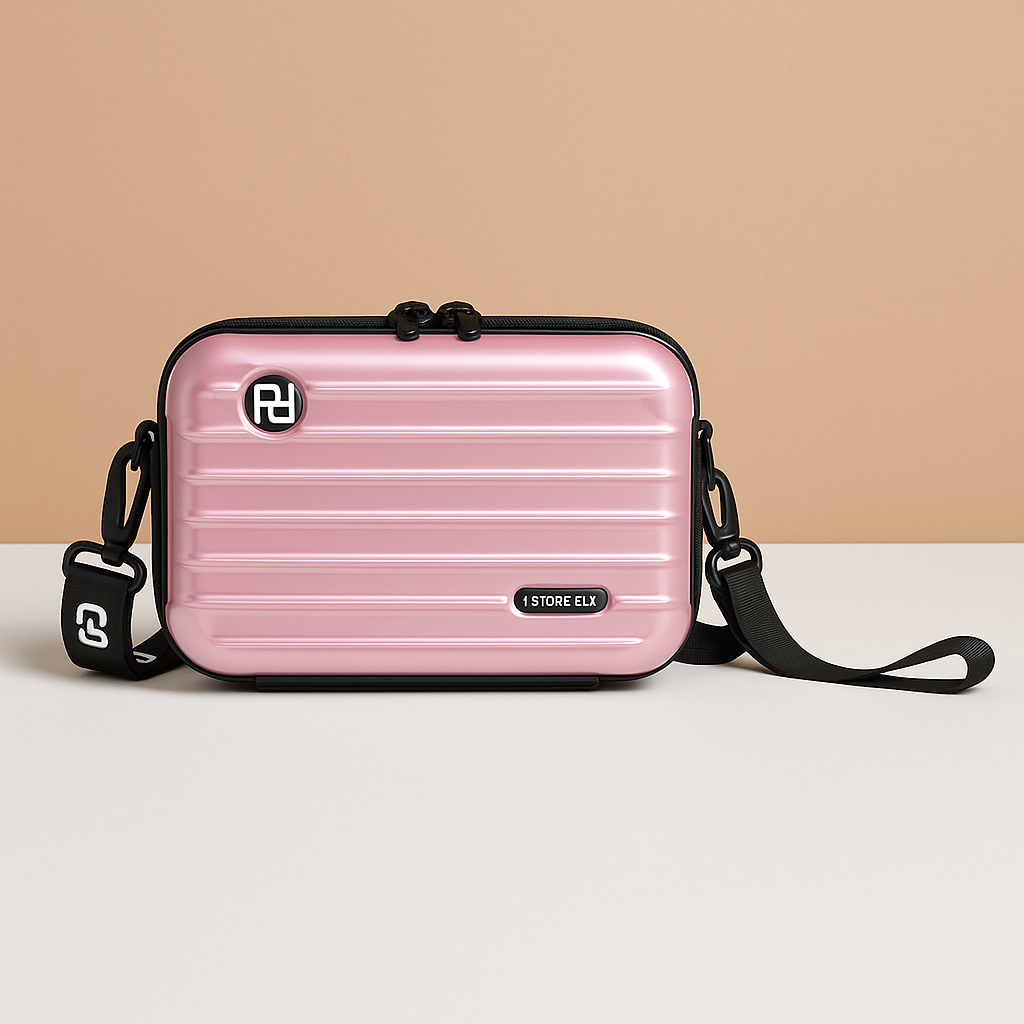 Stylish mini suitcase crossbody bag for women, durable and lightweight, perfect for daily essentials and fashion-forward looks.