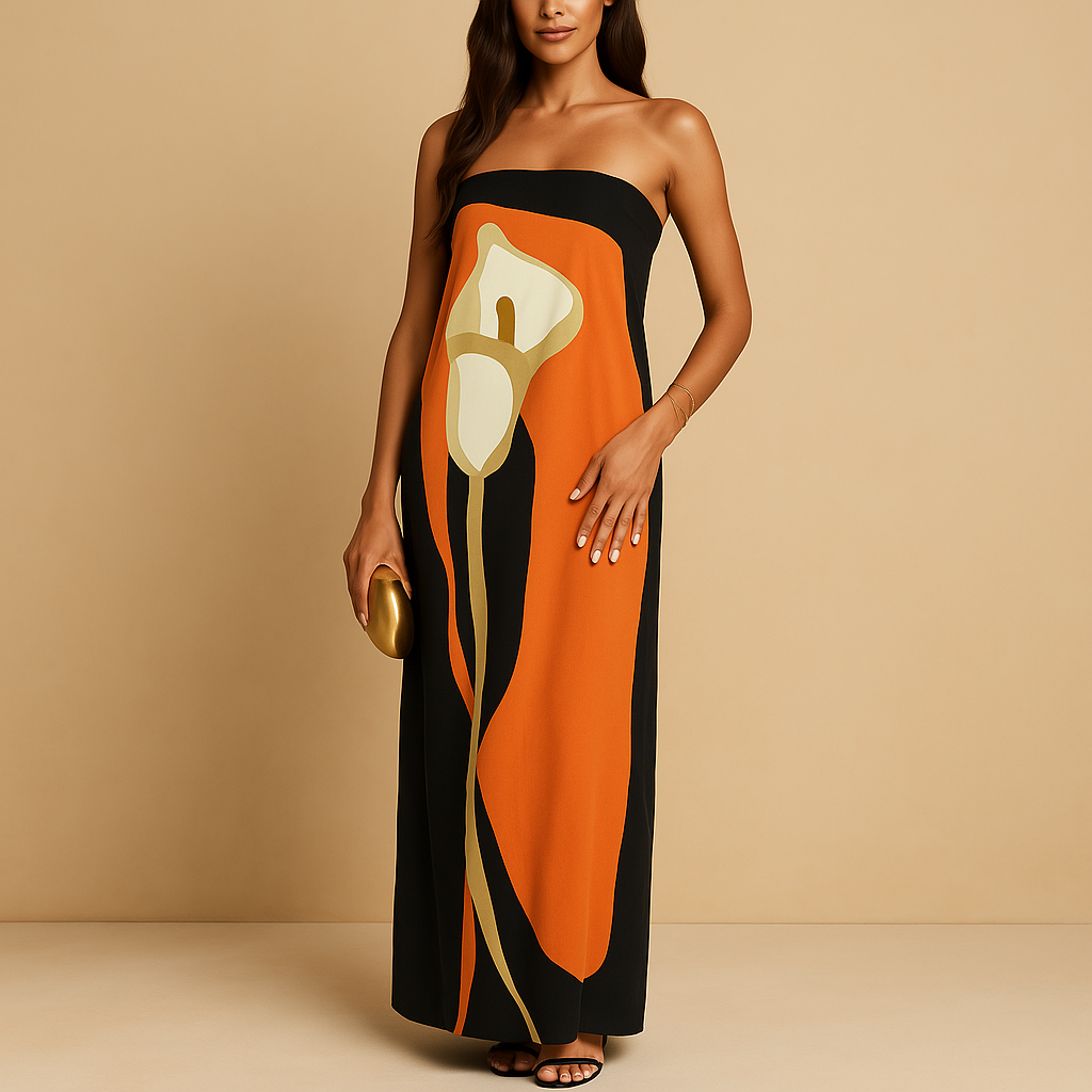 Elegant printed summer dress for women with flattering fit, perfect for holidays, garden parties, and stylish warm-weather outings.