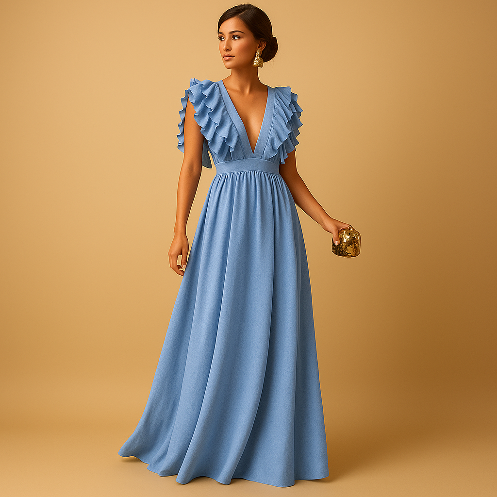 Elegant women’s dress with ruching and long sleeves, perfect for workdays, parties, or stylish everyday wear across seasons.