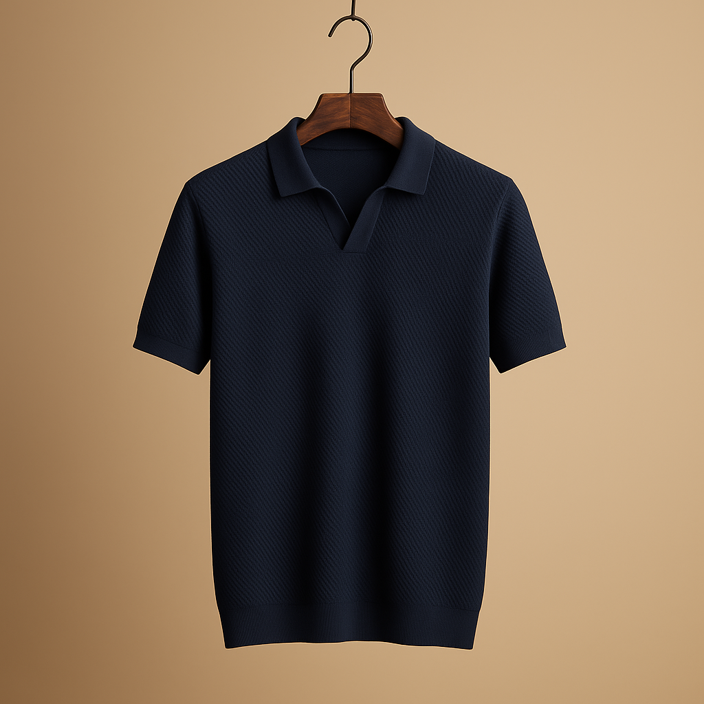 Men’s slim fit polo shirt with button collar, versatile design, and timeless colours, perfect for casual, office, or semi-formal wear.