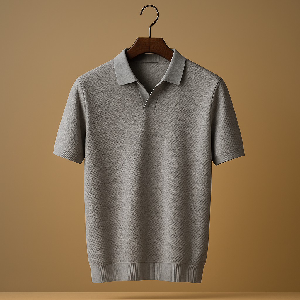 Men’s slim fit polo shirt with button collar, versatile design, and timeless colours, perfect for casual, office, or semi-formal wear.