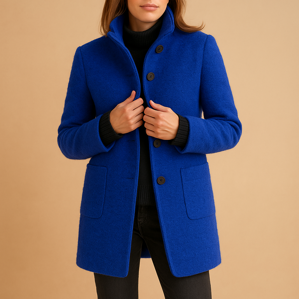 Soft and cozy winter coat for women with relaxed fit and elegant details, available in multiple colours for stylish cold-weather wear.