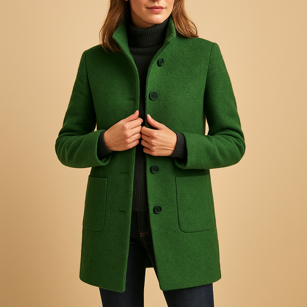 Soft and cozy winter coat for women with relaxed fit and elegant details, available in multiple colours for stylish cold-weather wear.