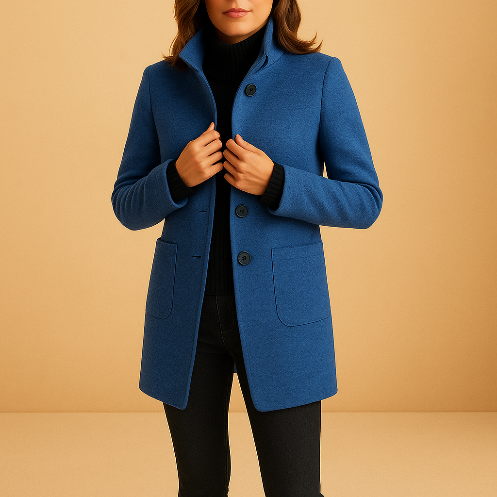 Soft and cozy winter coat for women with relaxed fit and elegant details, available in multiple colours for stylish cold-weather wear.