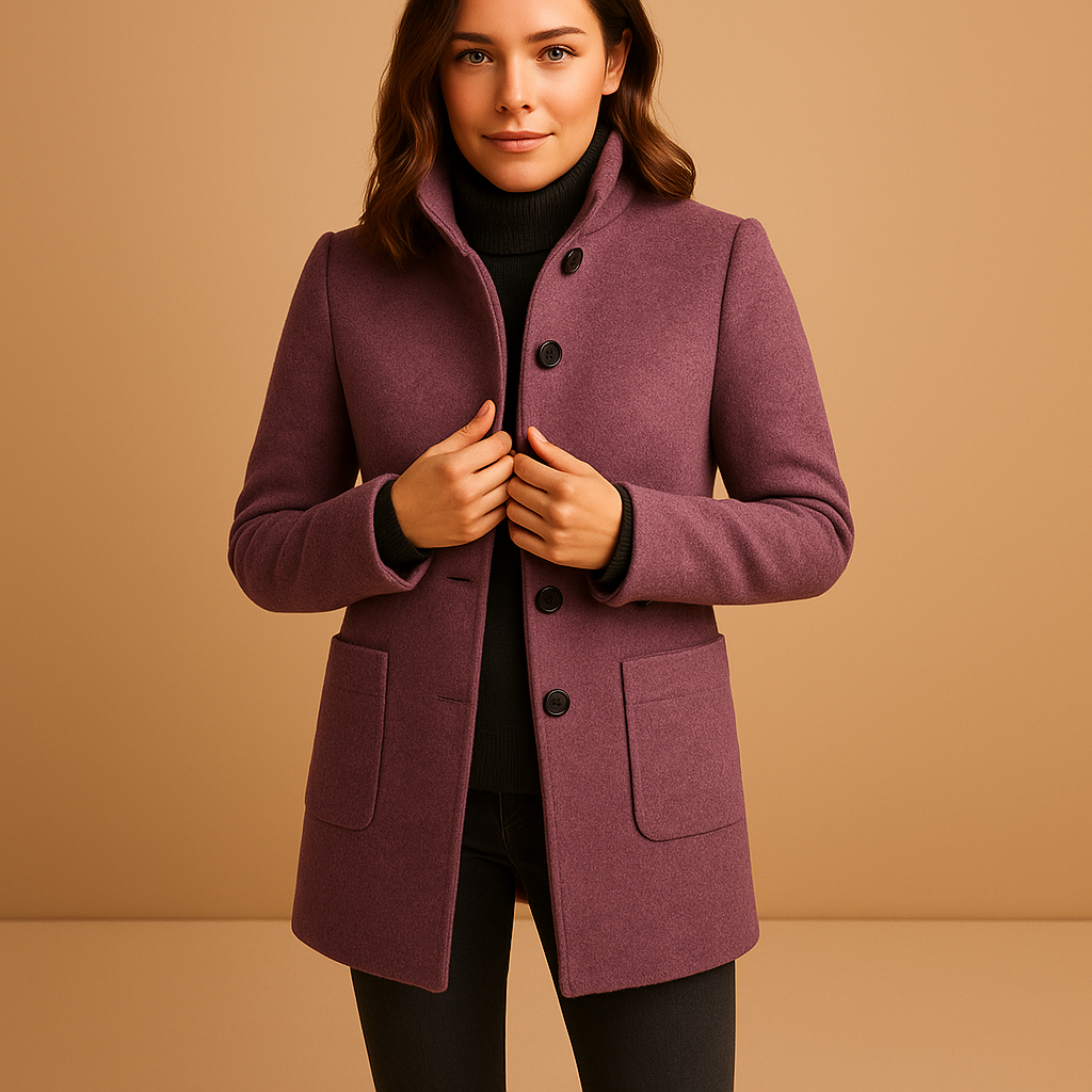 Soft and cozy winter coat for women with relaxed fit and elegant details, available in multiple colours for stylish cold-weather wear.