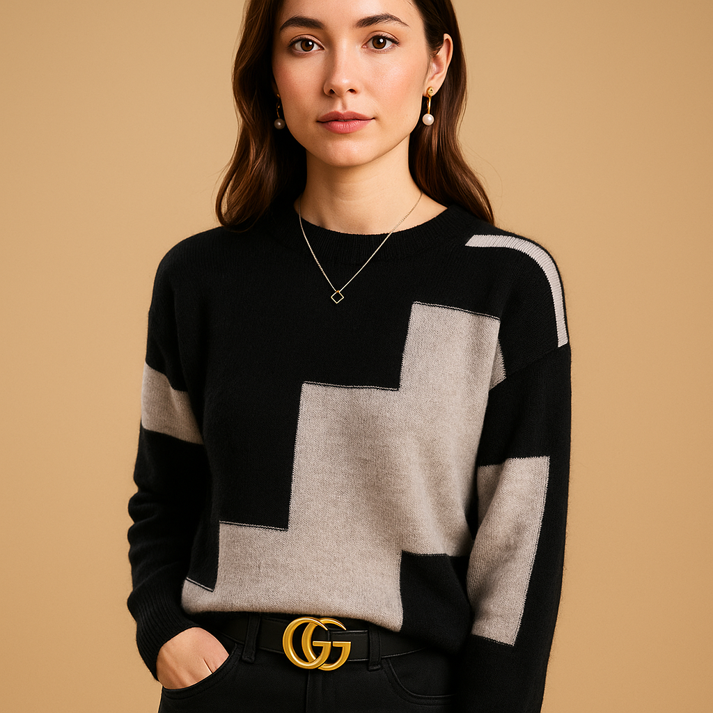 Loose fit women’s sweater with relaxed silhouette and elegant finish, ideal for daily comfort in spring, autumn, and winter