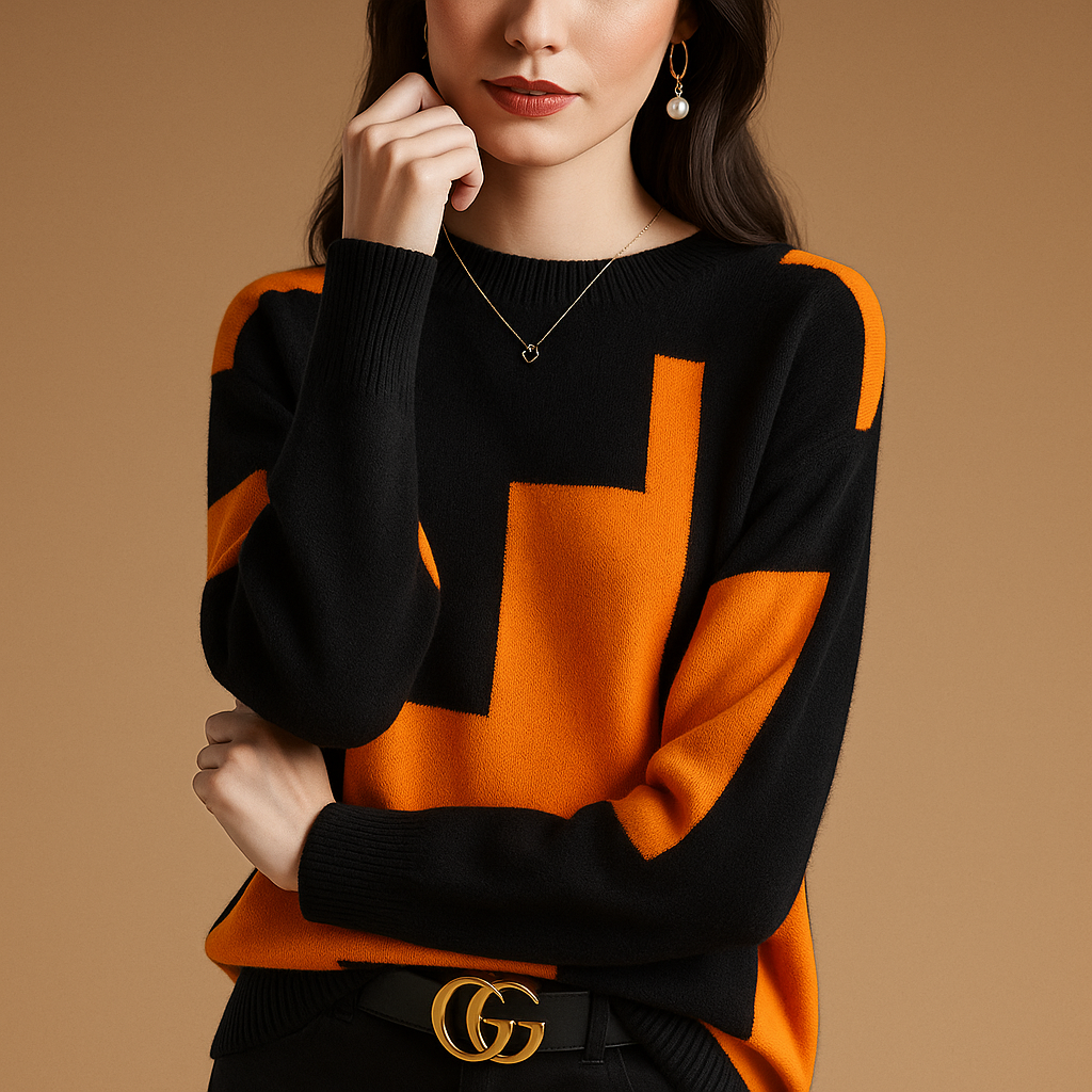 Loose fit women’s sweater with relaxed silhouette and elegant finish, ideal for daily comfort in spring, autumn, and winter