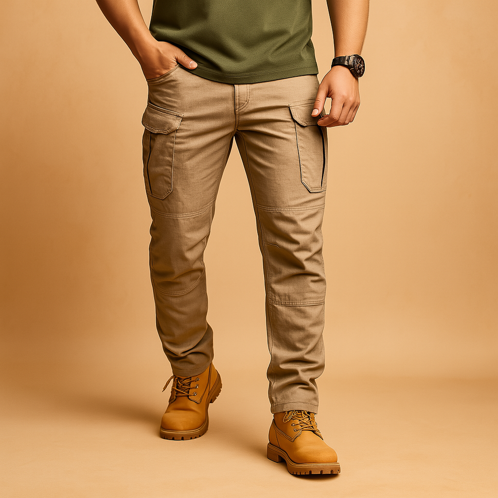 Men’s tactical cargo pants with military-inspired design, multiple pockets, and a lightweight fit, ideal for outdoor, survival, and daily use.
