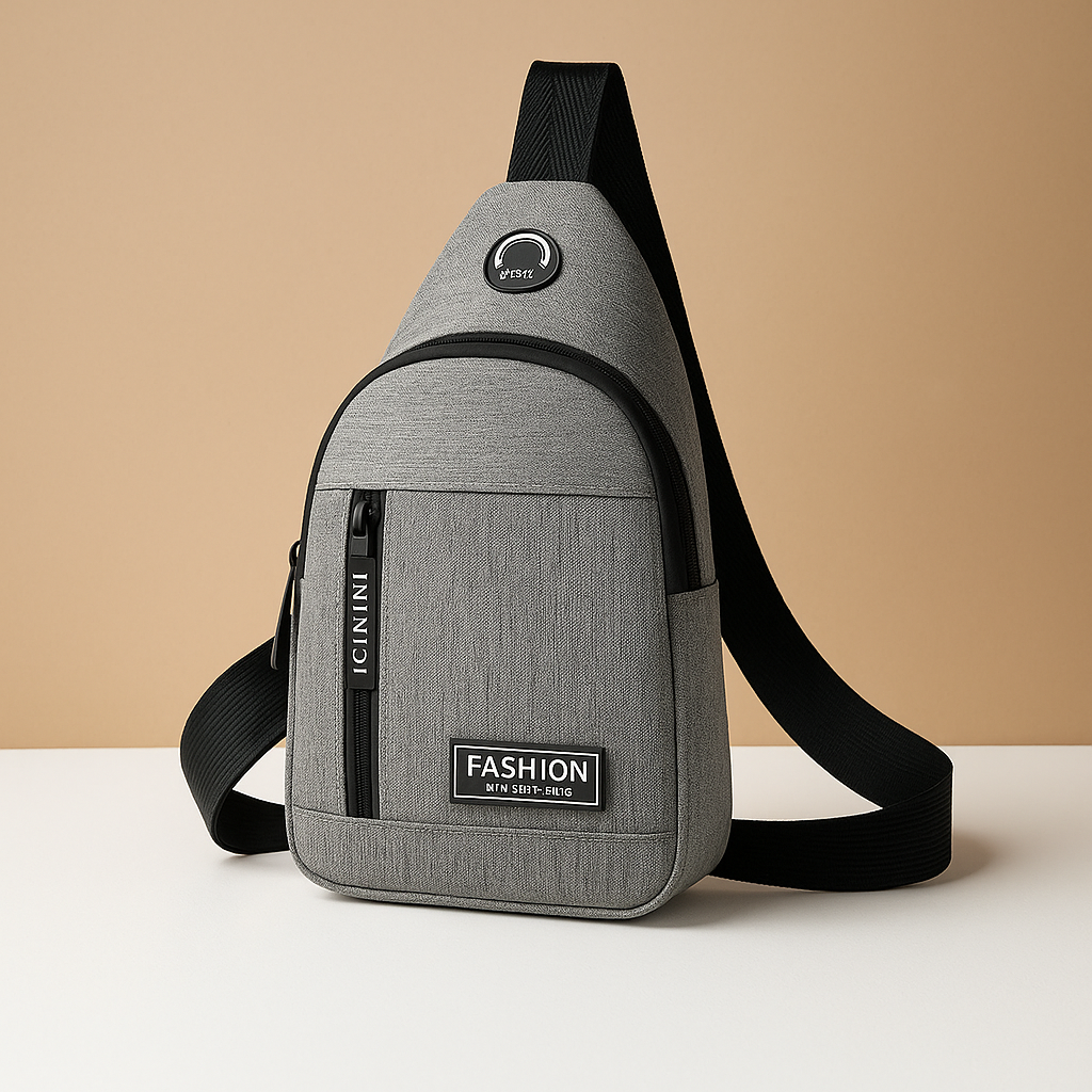 Damian tactical crossbody sling bag for men with breathable strap, waterproof polyester material, and ultra-lightweight compact design for hands-free travel