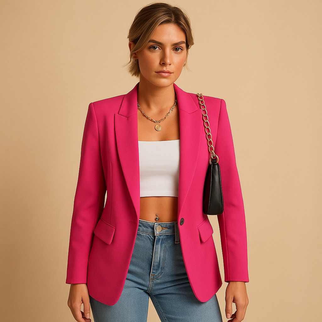 Women’s tailored blazer with modern details and timeless fit, ideal for office wear, formal events, or stylish everyday outfits.