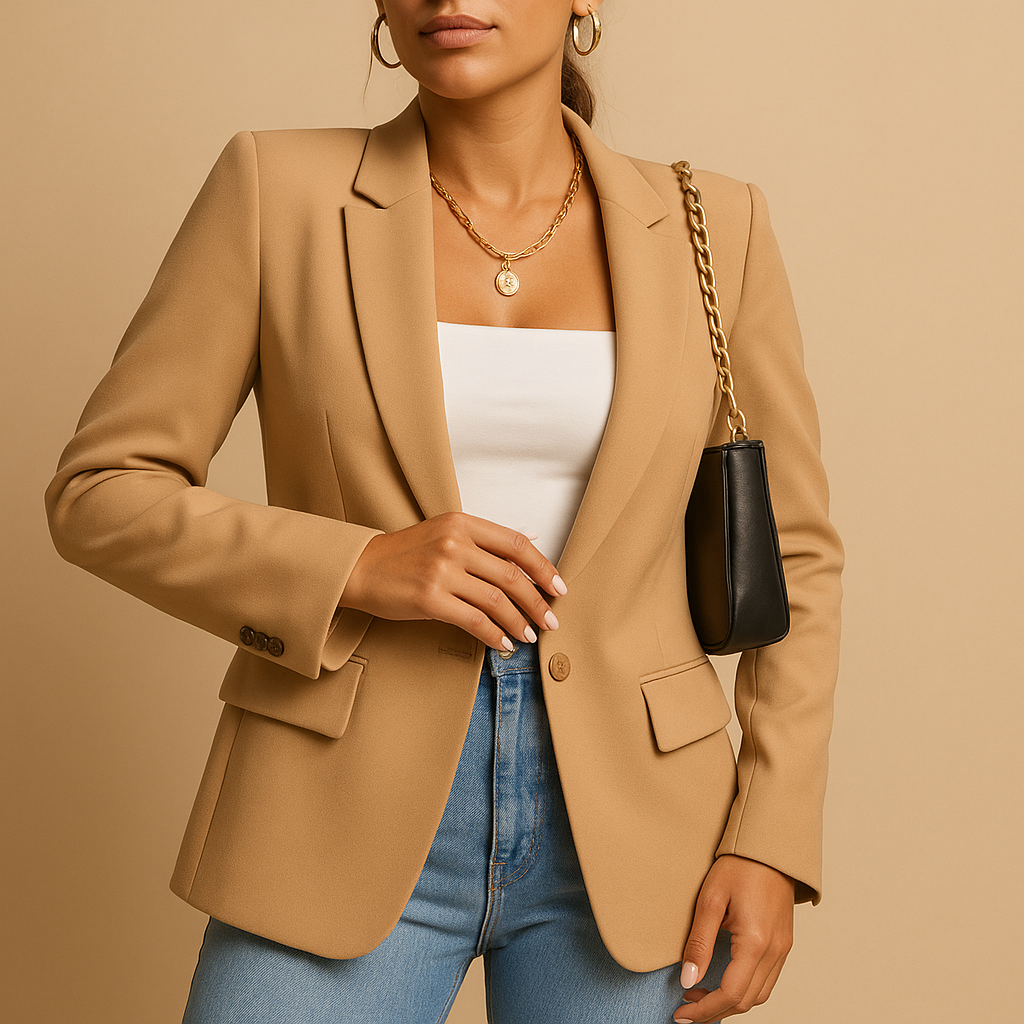 Women’s tailored blazer with modern details and timeless fit, ideal for office wear, formal events, or stylish everyday outfits.