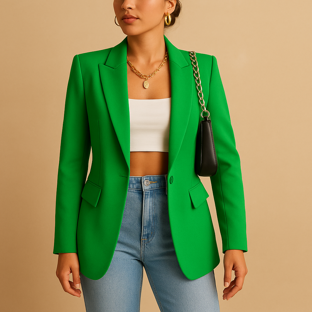 Women’s tailored blazer with modern details and timeless fit, ideal for office wear, formal events, or stylish everyday outfits.