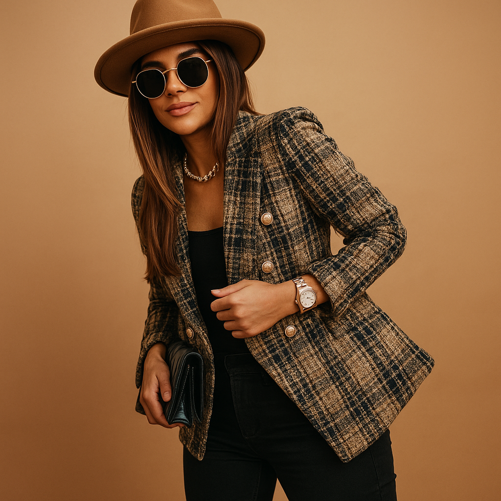 Women’s tailored blazer in timeless tones with elegant fit, ideal for work, formal occasions, or casual chic outfits.