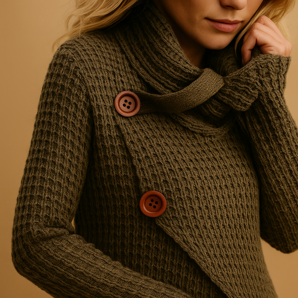 Women’s tailored knit sweater with waist-accentuating fit and soft breathable fabric, perfect for everyday stylish comfort.