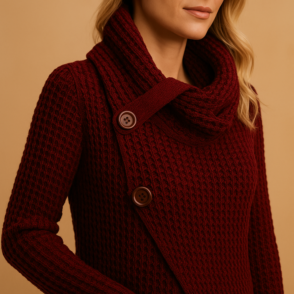 Women’s tailored knit sweater with waist-accentuating fit and soft breathable fabric, perfect for everyday stylish comfort.