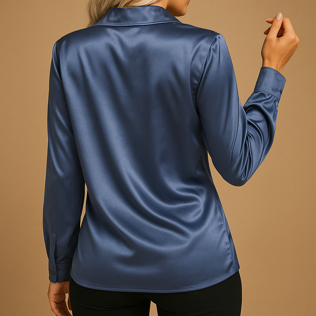 Timeless elegant blouse for women with classic collar and lightweight fabric, ideal for workdays or casual outings year-round.