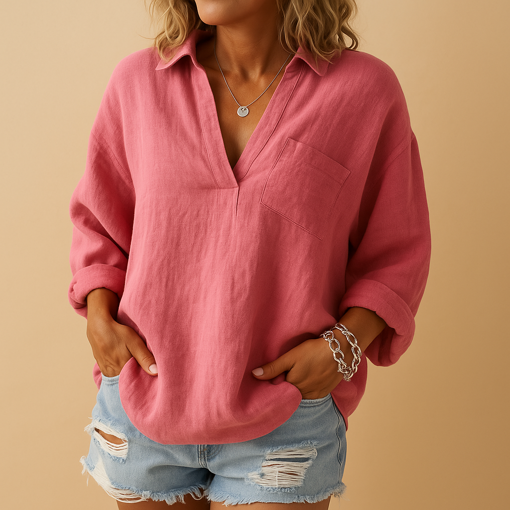 Timeless elegant blouse for women in a flattering fit, perfect for work, casual outfits, or everyday wear across all seasons.