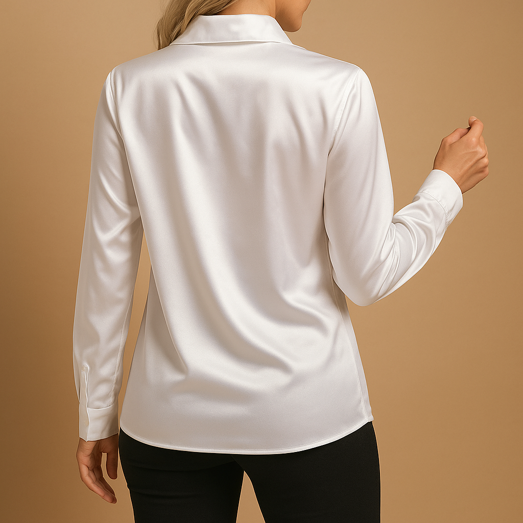 Timeless elegant blouse for women with classic collar and lightweight fabric, ideal for workdays or casual outings year-round.