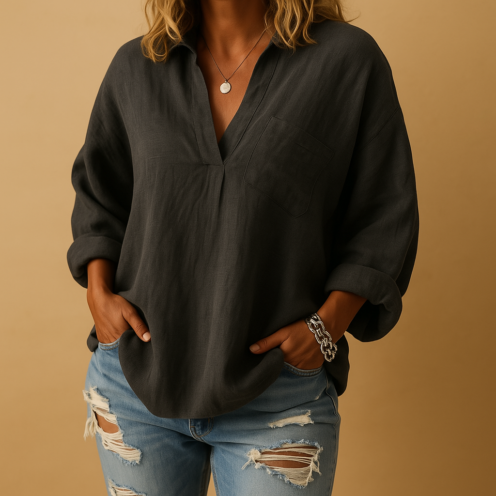 Timeless elegant blouse for women in a flattering fit, perfect for work, casual outfits, or everyday wear across all seasons.