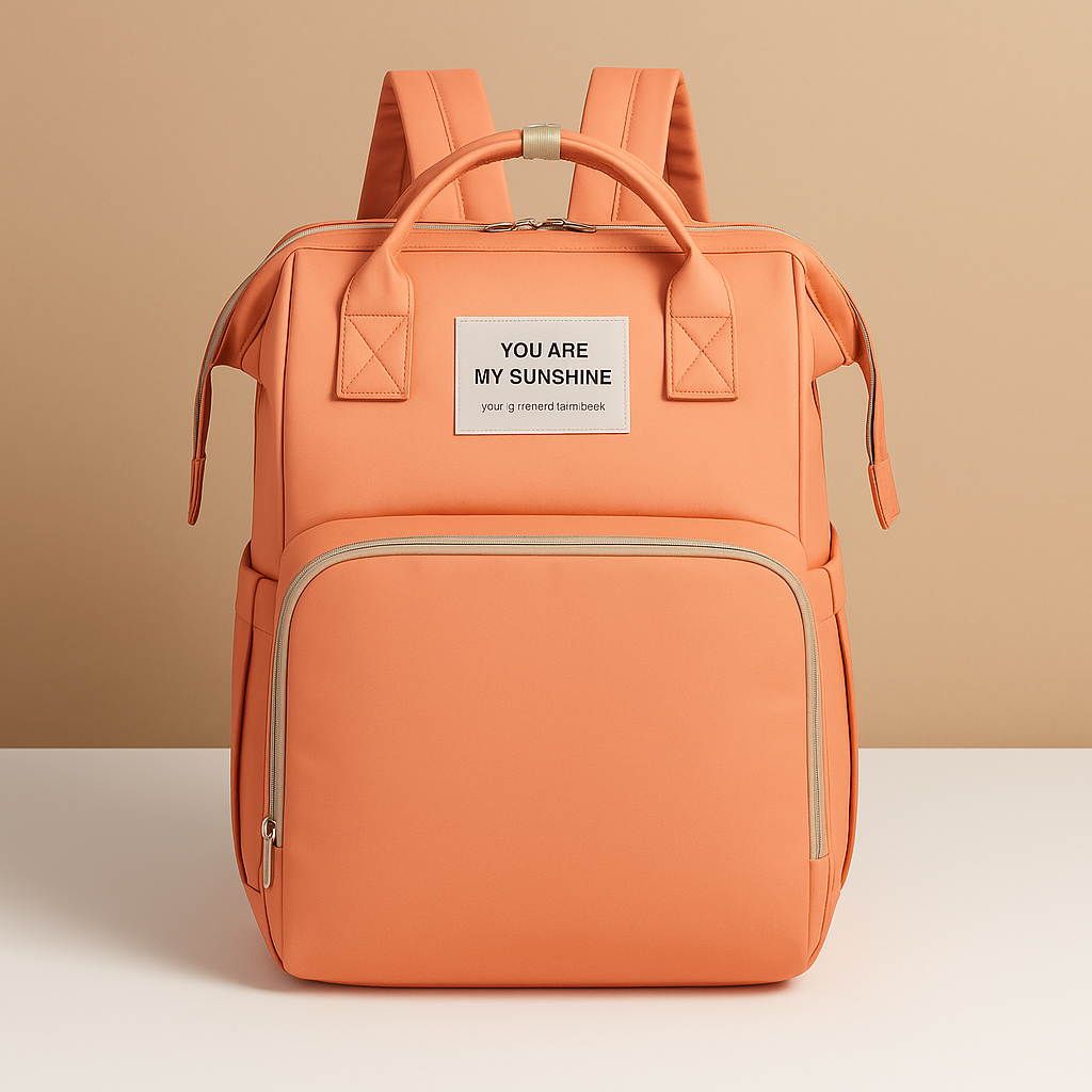 Travel diaper backpack for women featuring a portable crib, changing station, insulated baby bottle compartment, and dedicated storage pockets for easy organization.