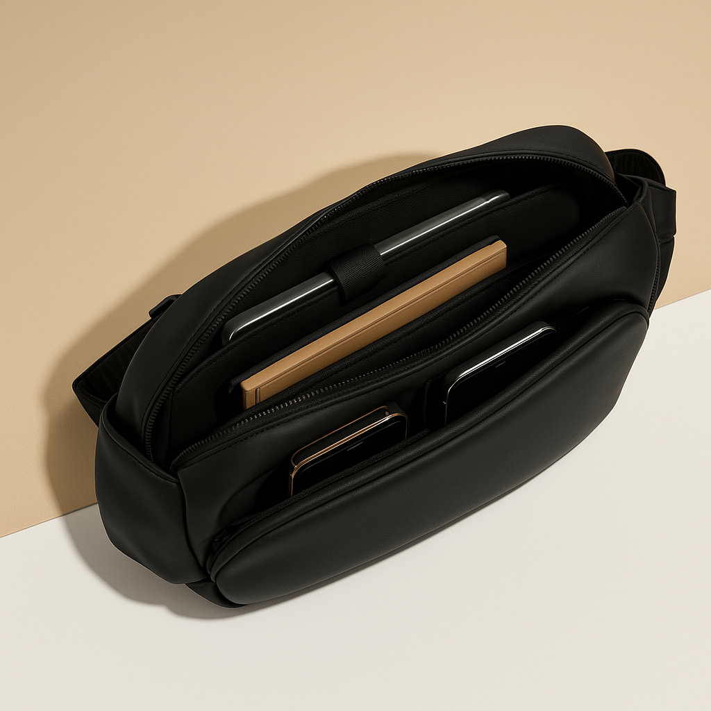 Urban anti-theft crossbody bag for men with waterproof shell, USB charging port, and ergonomic design—ideal for city commuting and travel security.