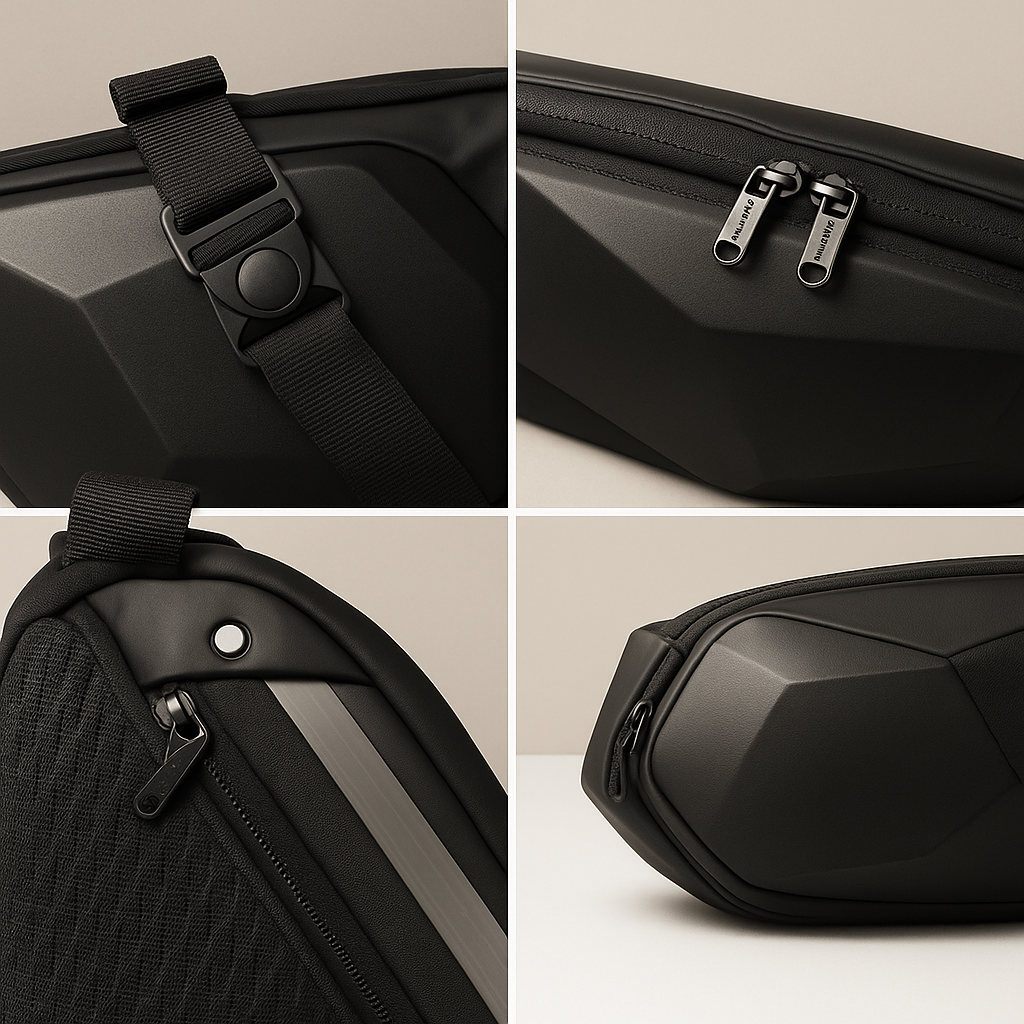 Urban anti-theft crossbody bag for men with waterproof shell, USB charging port, and ergonomic design—ideal for city commuting and travel security.