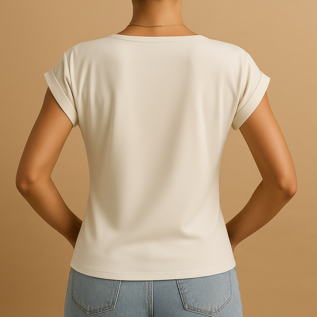 V-neck blouse for women with a flattering tailored fit, classic design, and breathable fabric, perfect for casual and professional wear.