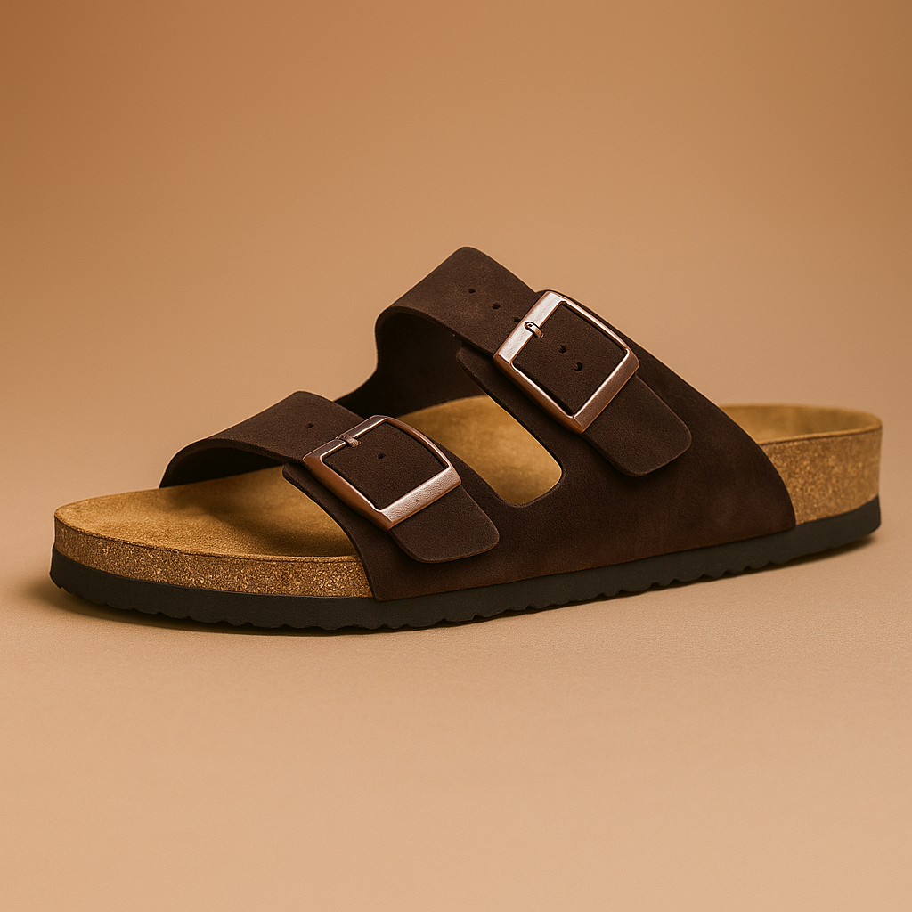 Vintage Arizona-style sandals for women in brown, sand, and black with adjustable straps and sturdy sole, perfect for daily wear and summer walks.