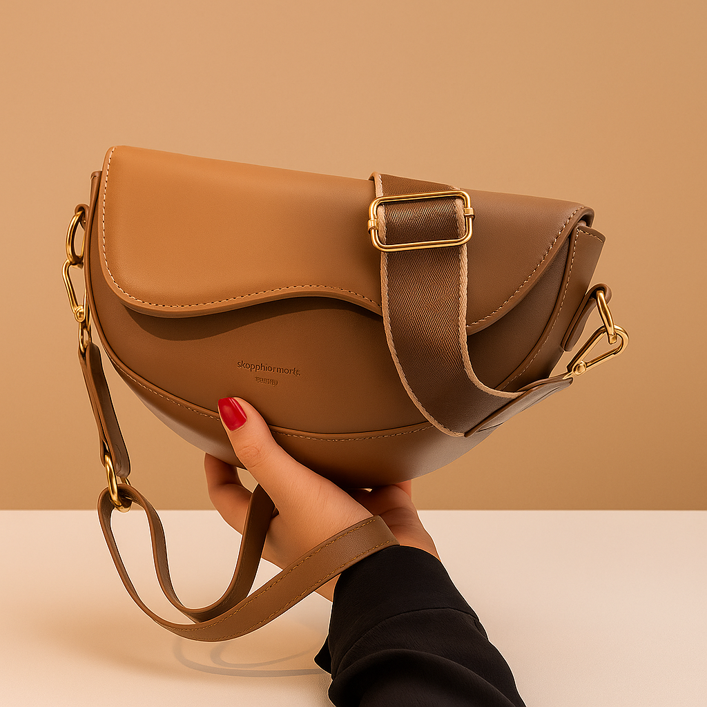 Vintage saddle crossbody bag for women with classic flap closure, adjustable strap, and organised compartments for daily use.