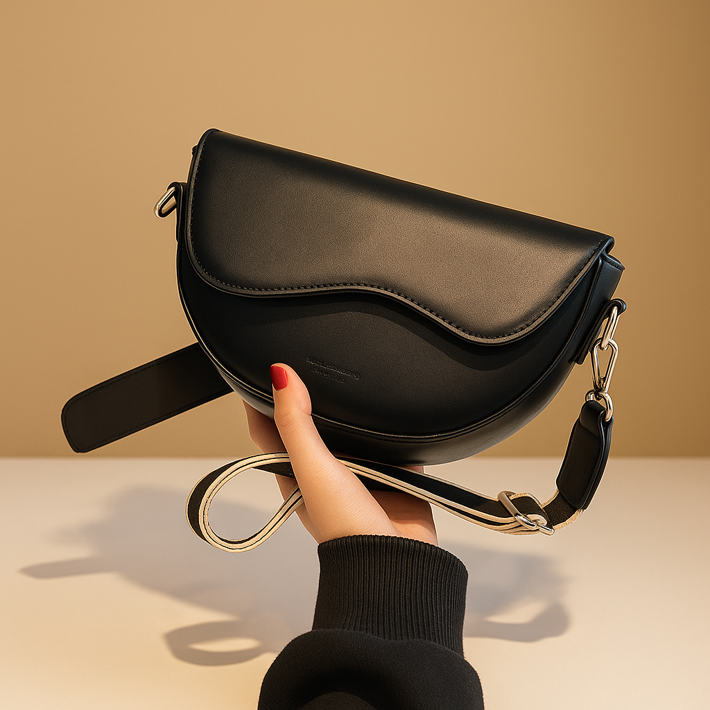 Vintage saddle crossbody bag for women with classic flap closure, adjustable strap, and organised compartments for daily use.