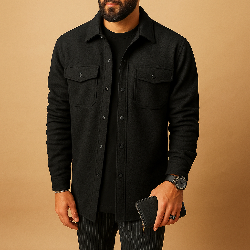 Men’s warm flannel long sleeve shirt with button closure and classic fit, available in apricot, black, grey, and yellow, perfect for autumn and winter wear.