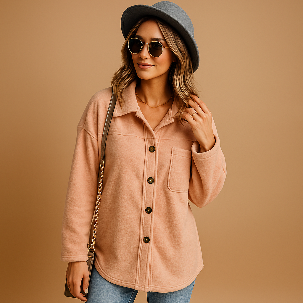 Women’s warm winter vest in soft seasonal tones, sleeveless design ideal for layering over casual or winter outfits