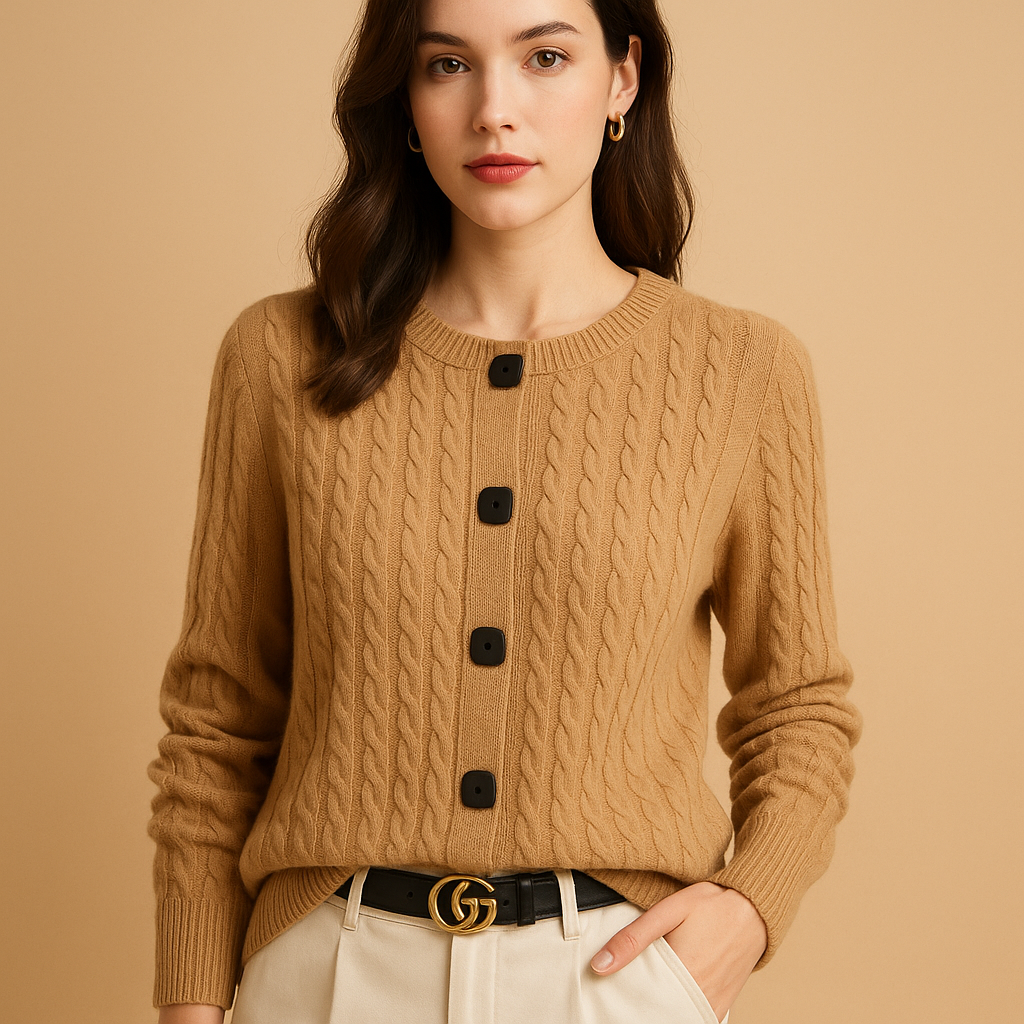Women's warm wool vest with buttons, perfect for layering in cold seasons with a timeless and elegant look.