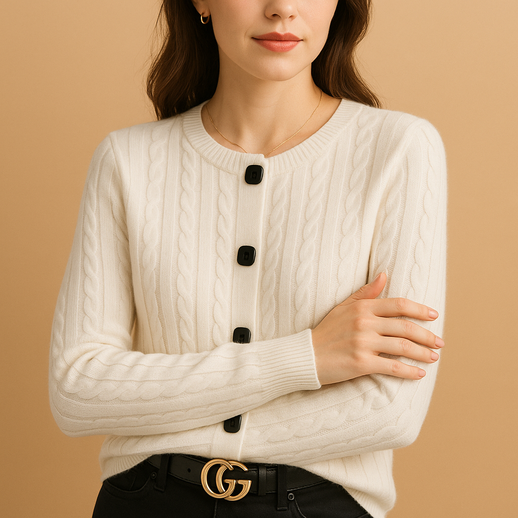 Women's warm wool vest with buttons, perfect for layering in cold seasons with a timeless and elegant look.