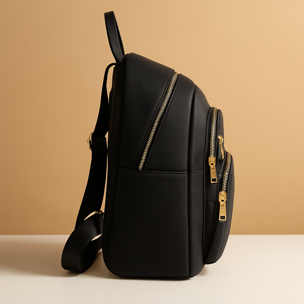 Water-resistant women’s backpack with anti-theft back pocket, adjustable straps, and spacious compartments, perfect for travel or everyday use.