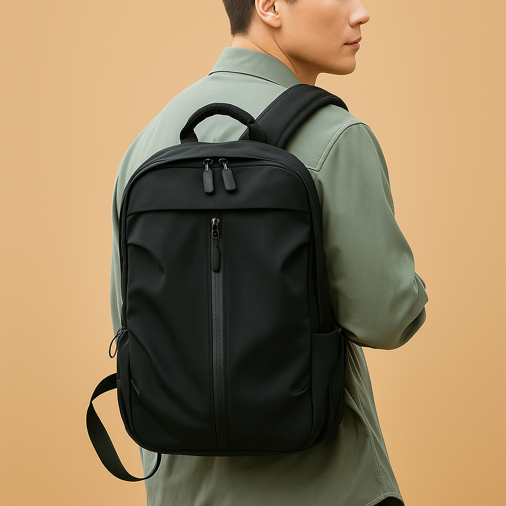 Water-resistant charging backpack for men with USB port, ergonomic padded design, and durable compartments—perfect for commuting and travel.