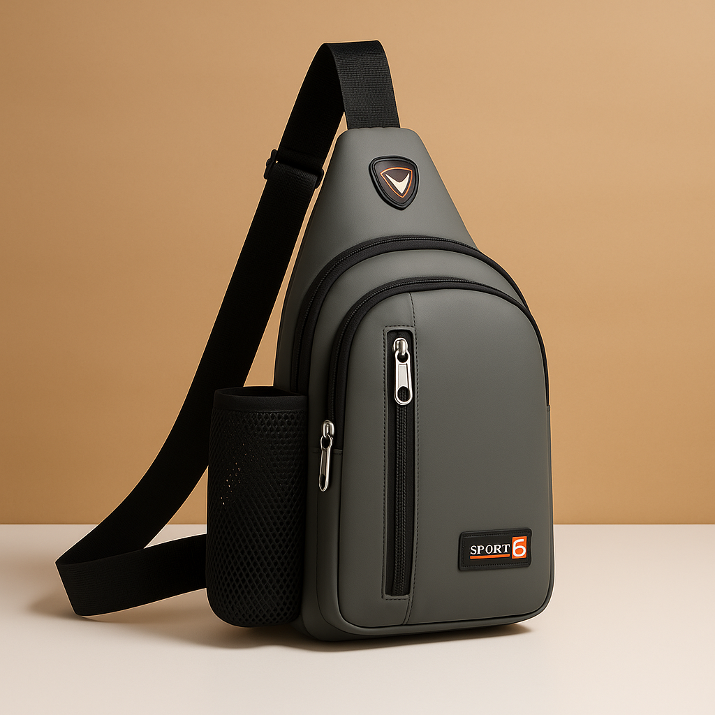 Men's waterbottle carrier chest bag with secure compartments, ergonomic strap, and water-resistant material for daily and outdoor use.
