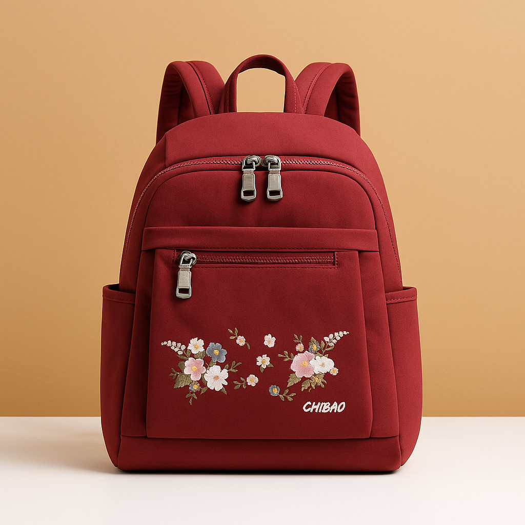 Floral waterproof backpack for women with laptop sleeve and RFID protection, perfect for travel or daily commuting.