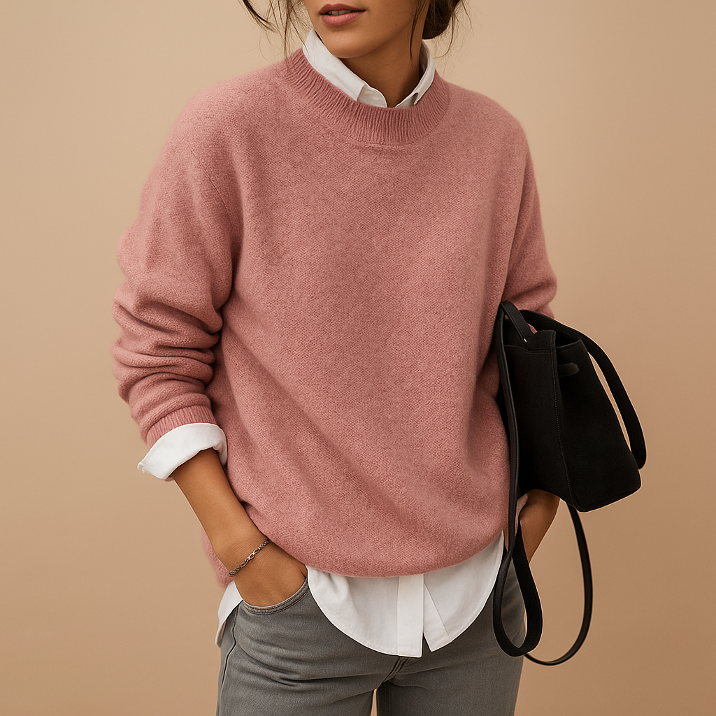 Wool-blend sweater for women with tailored fit, perfect for casual and semi-formal outfits