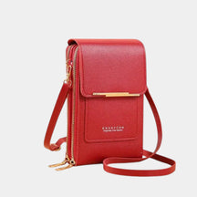 Women’s anti-theft shoulder bag with RFID-blocking technology, adjustable strap, and touch-screen phone pocket – lightweight and stylish for daily use.