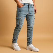 Men’s cotton trousers with breathable fabric and relaxed fit, perfect for casual wear and warm days.