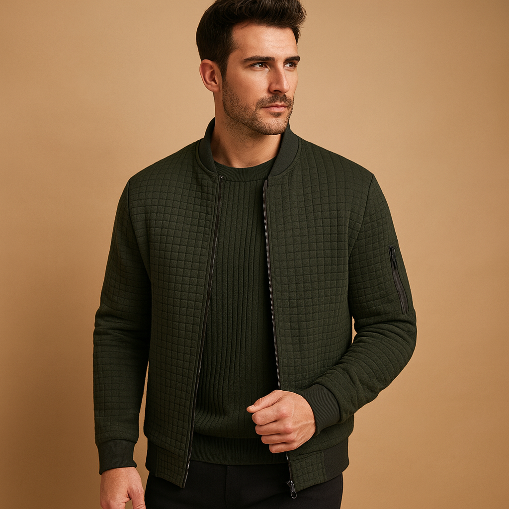Men’s cable knit half zip sweater with regular fit, breathable fabric, and timeless design. Perfect for casual or semi-formal outfits in autumn and winter.