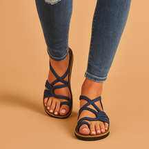 Women’s summer sandals in multicolour design with soft footbed and adjustable straps, perfect for beach, pool, and holiday wear.