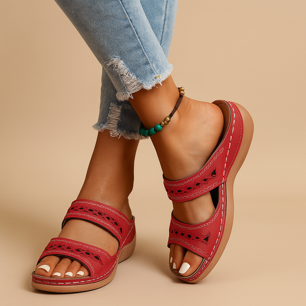 Women’s comfortable walking sandals with reinforced footbed, adjustable straps, and non-slip shock-absorbing sole. Perfect for walking, travel, or daily wear.