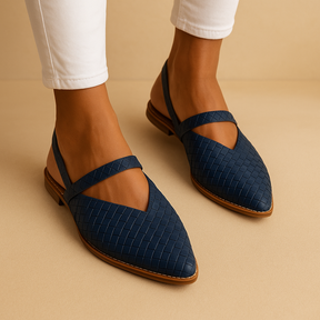 Women’s elegant slip-on sandals with ergonomic design, cushioned sole, and open refined lines in black, burgundy, beige, navy blue, and light pink.