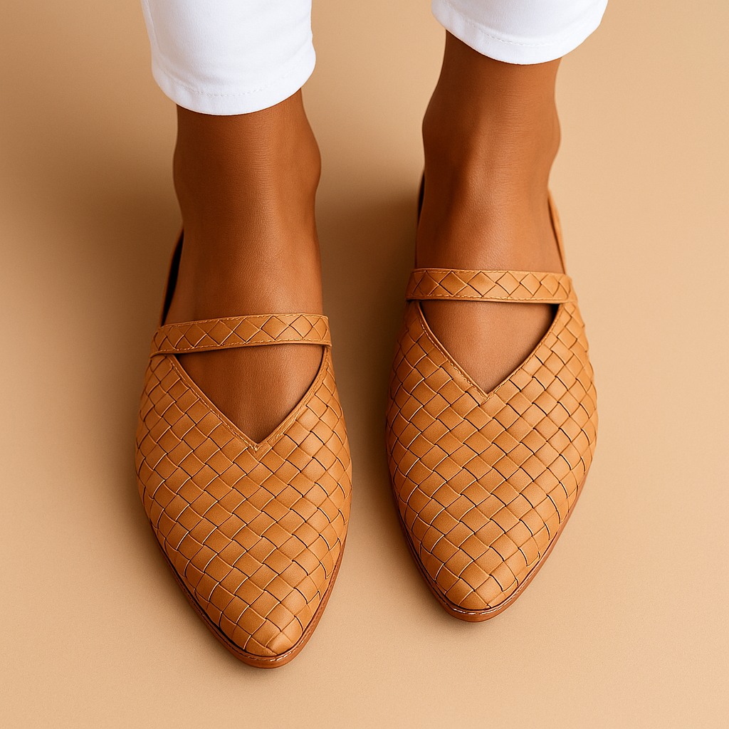 Women’s elegant slip-on sandals with ergonomic design, cushioned sole, and open refined lines in black, burgundy, beige, navy blue, and light pink.
